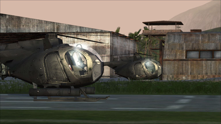 Minigun on the helipad